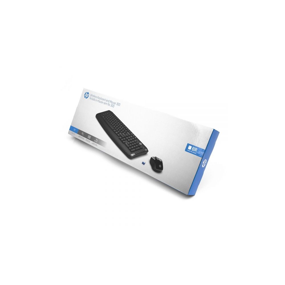 Kit Teclado + Mouse Sem Fio 300, Preto, 2.4 GHZ, 3ML04AA#AC4 - HP