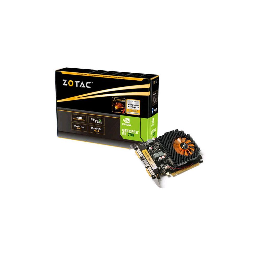 Placa de Vídeo Geforce ZOTAC GT Mainstream NVIDIA GT 730 1GB DDR3 128 Bits 1800M