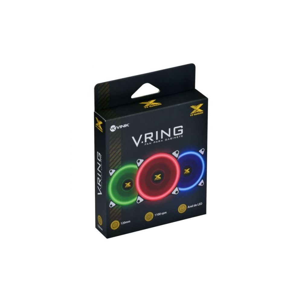 Cooler para Gabinete V.Ring 120mm LED Vermelho - Vinik