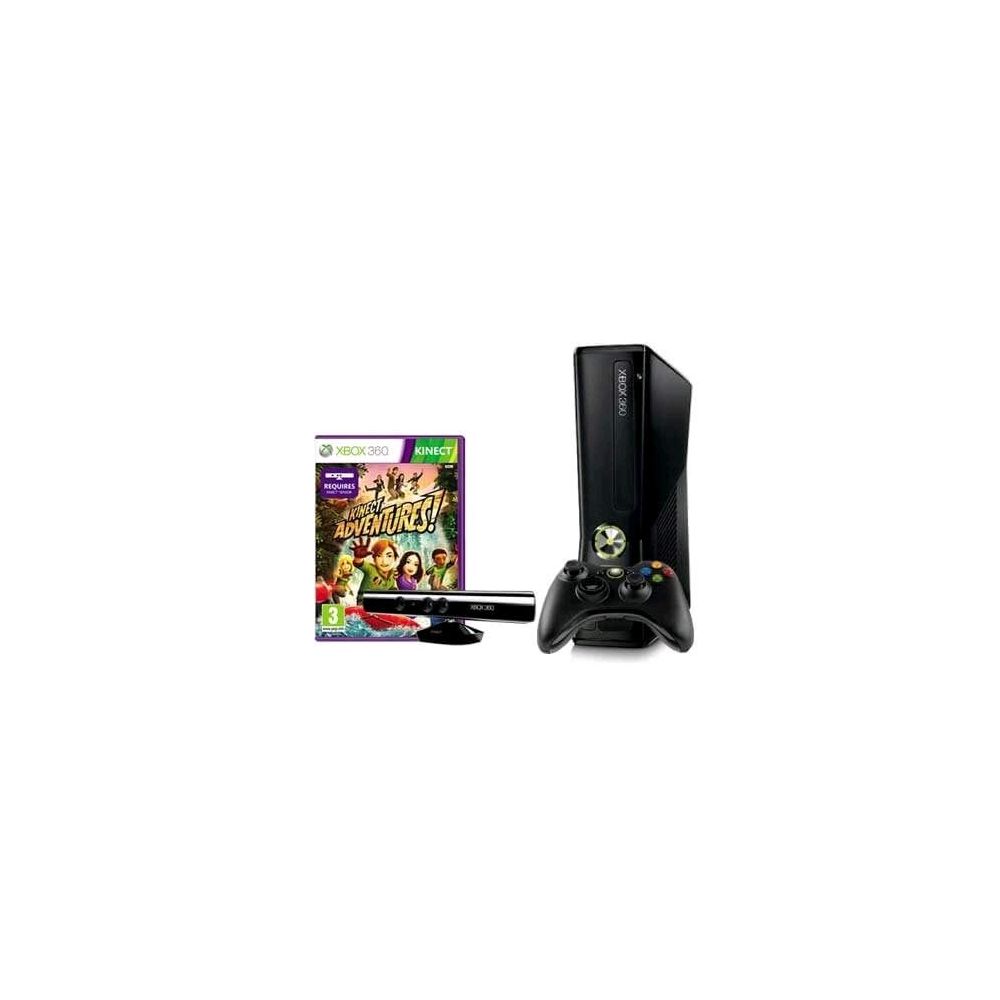 Xbox 360 Slim 4gb + Sensor Kinect  + Jogo Kinect Adventures - Microsoft