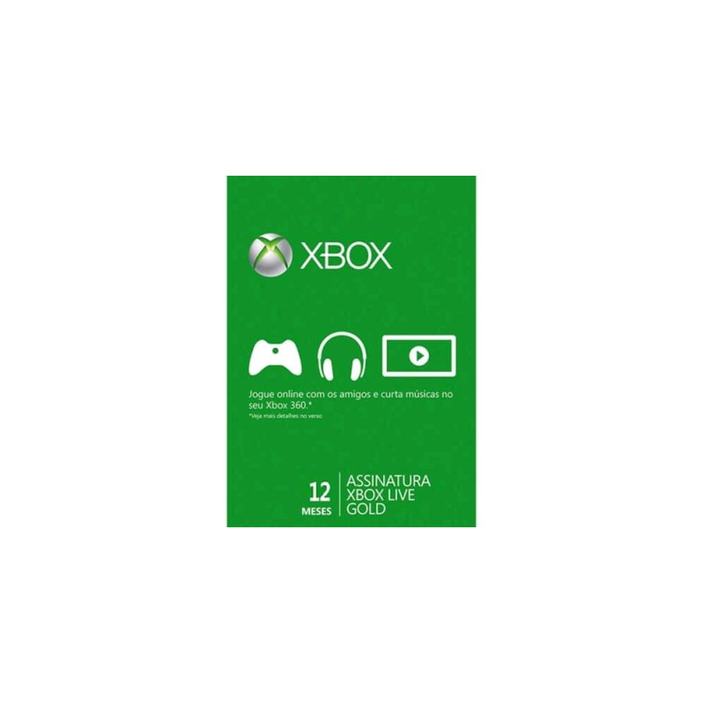 Game Microsoft 12 Month Gold Card Xbox Live - 52M-00473 - Microsoft