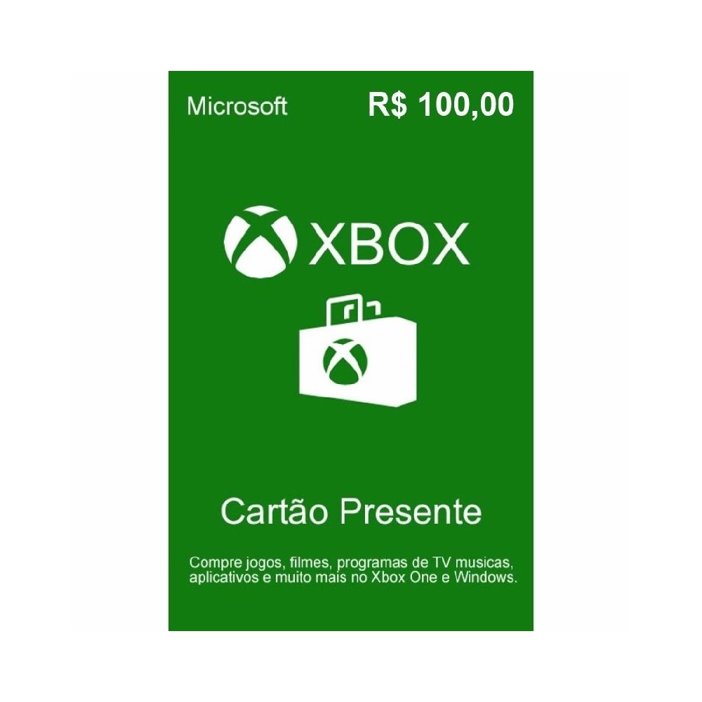Card Live Cartão Presente Xbox Live R$100 - Microsoft