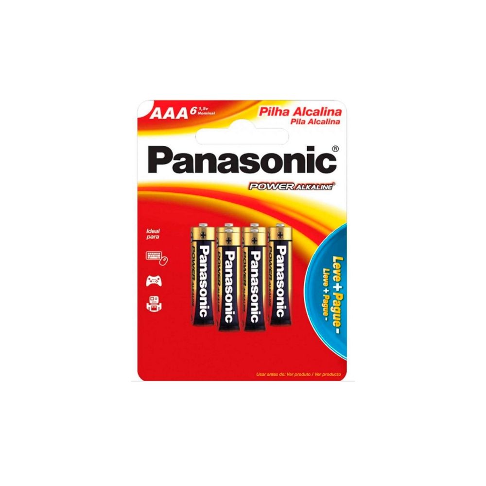 Pilha Alcalina Pack 6 AAA - Panasonic