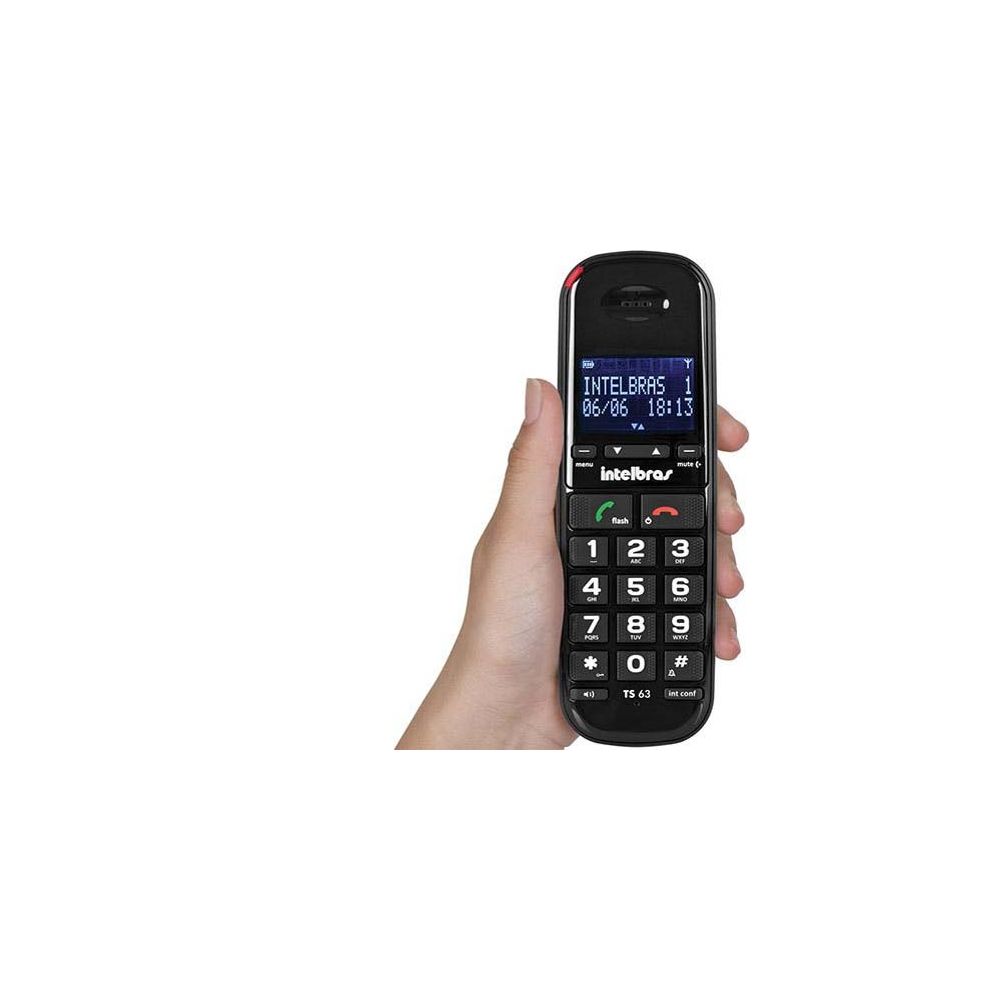 Telefone Sem Fio TS 63 V ID de Chamadas Preto - Intelbras 
