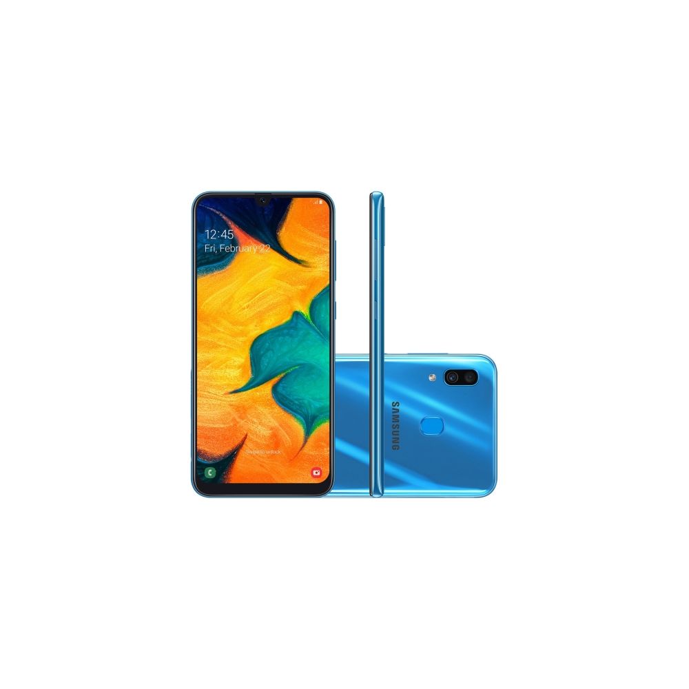 Smartphone Galaxy A30 64GB, 4GB RAM, 6,4”, Câmera Dupla, Azul - Samsung