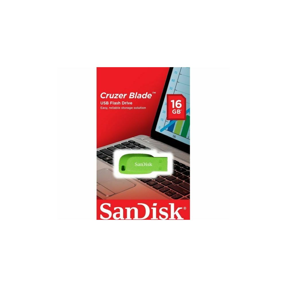 Pen Drive Cruzer Blade USB 2.0 - 16GB Green - Sandisk