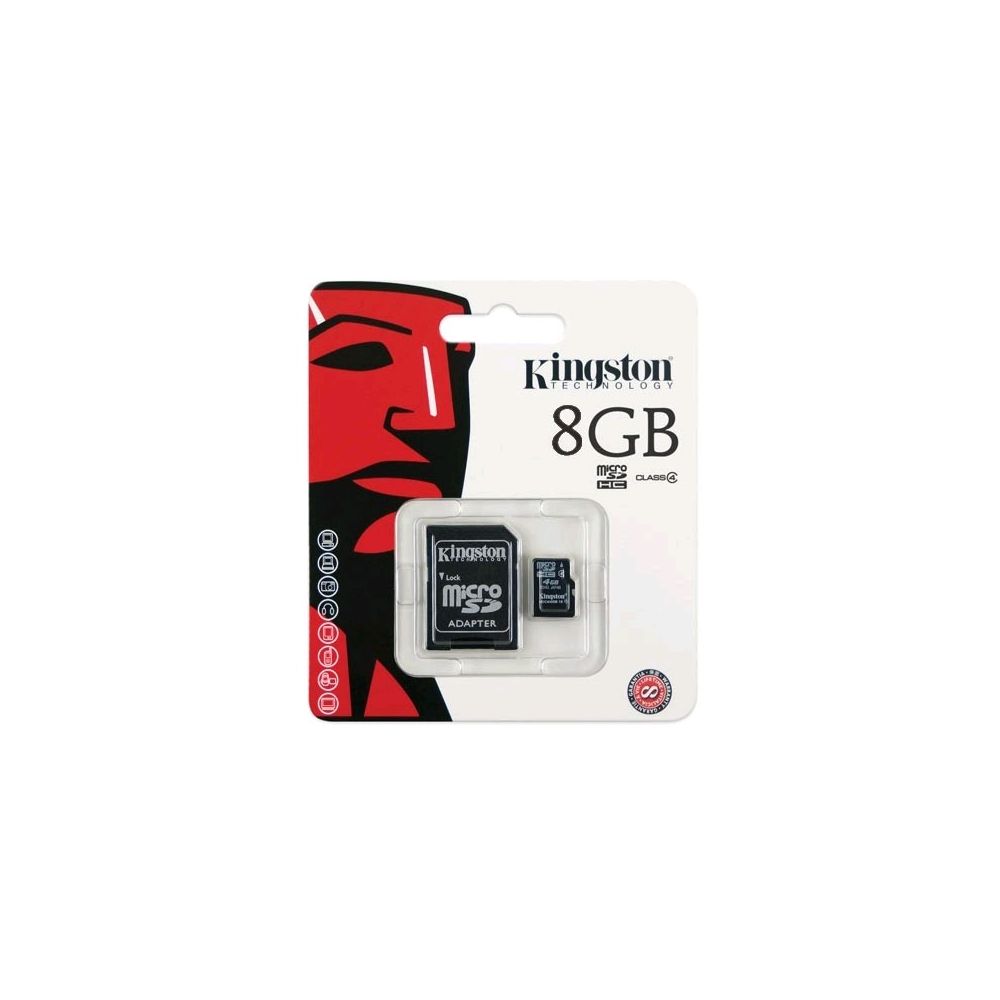 Cartão de Memória Micro SD 8GB Class 4 Adaptador - Kingston 