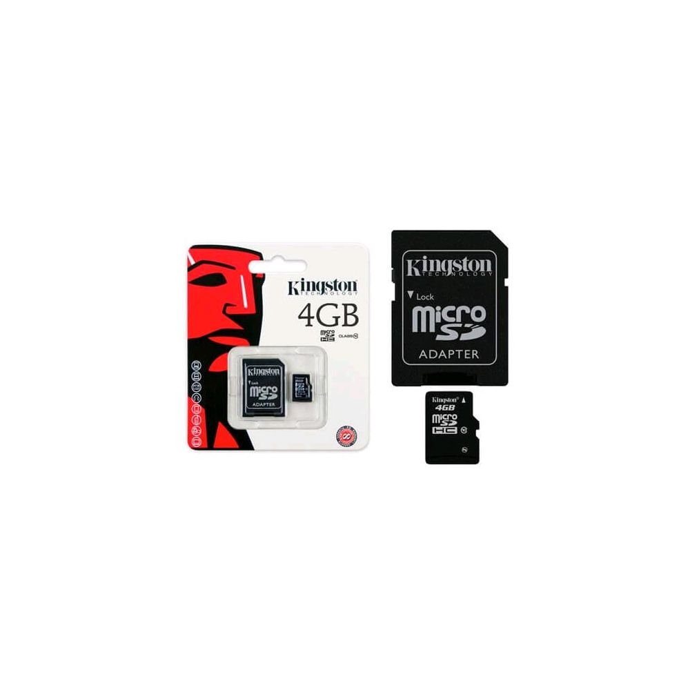 Cartão de Memória SDC10/4GB Micro SDHC 4GB com Adaptador SD Classe 10 - Kingston