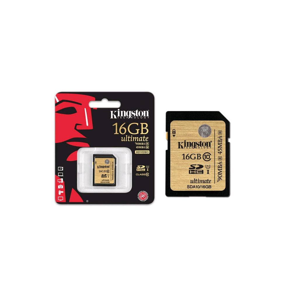 Cartão de Memória 16GB Classe 10 Kingston Modelo SDA10/16GB Ultimate - Kingston
