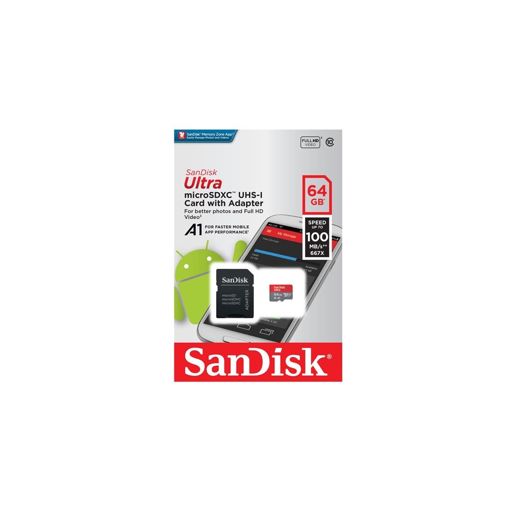 Cartão de Memória 64GB Micro SD Ultra + Adaptador - Sandisk 