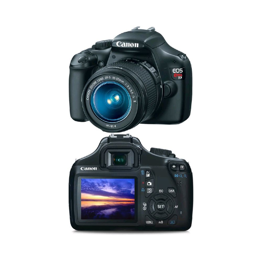 Câmera Profissional HDMI Canon DSLR EOS Rebel T3 - 12.2 MP Lentes EF-S 18-55 f/3