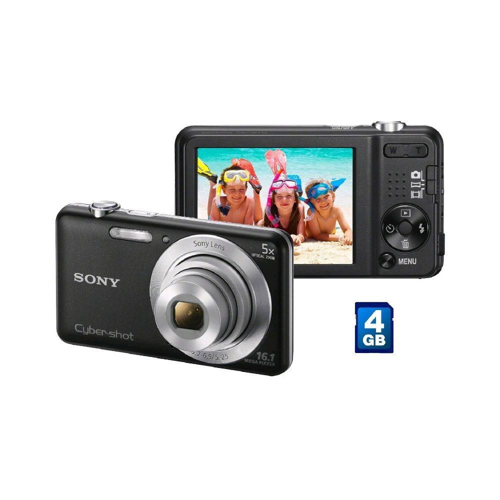Câmera Digital Sony Cyber-shot DSC-W710, 16.1 MP, Zoom 5x, Cartão de Memória 4GB