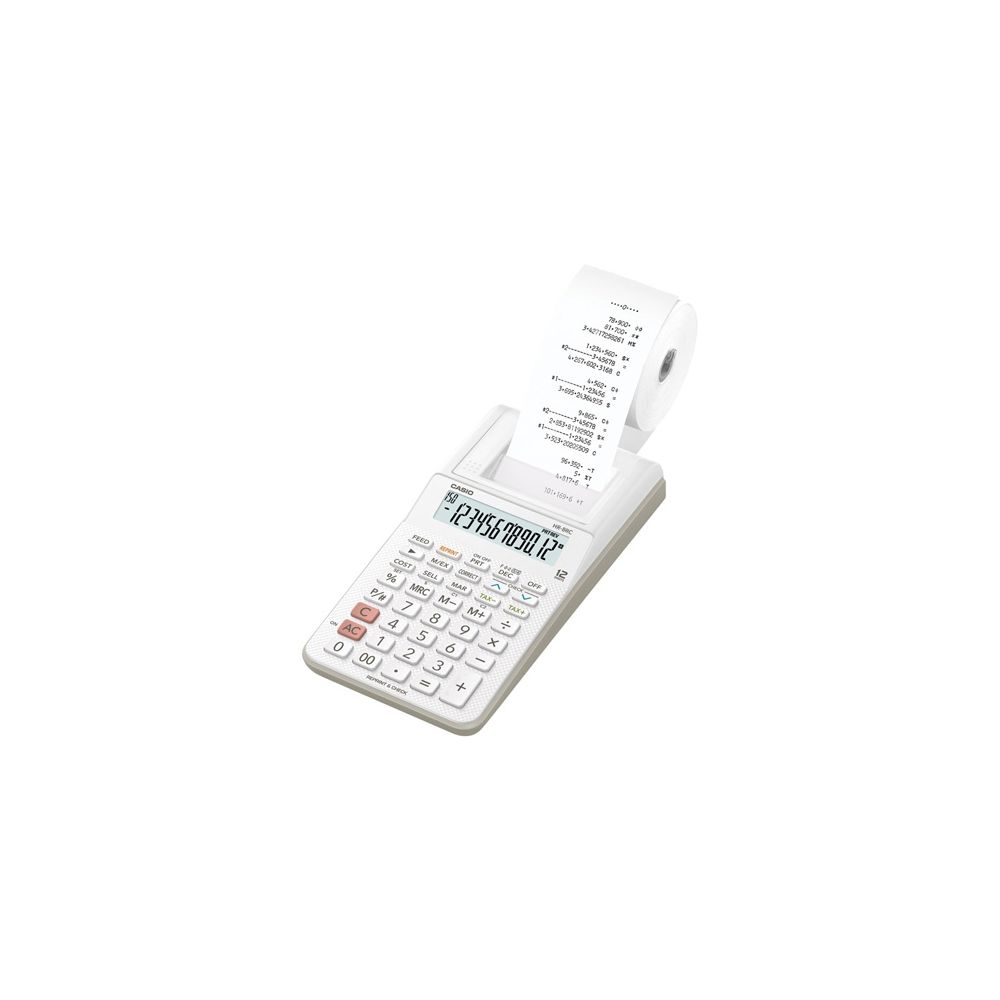 Calculadora de Mesa c/ Bobina 12 Dígitos HR-8RC-WE - Casio