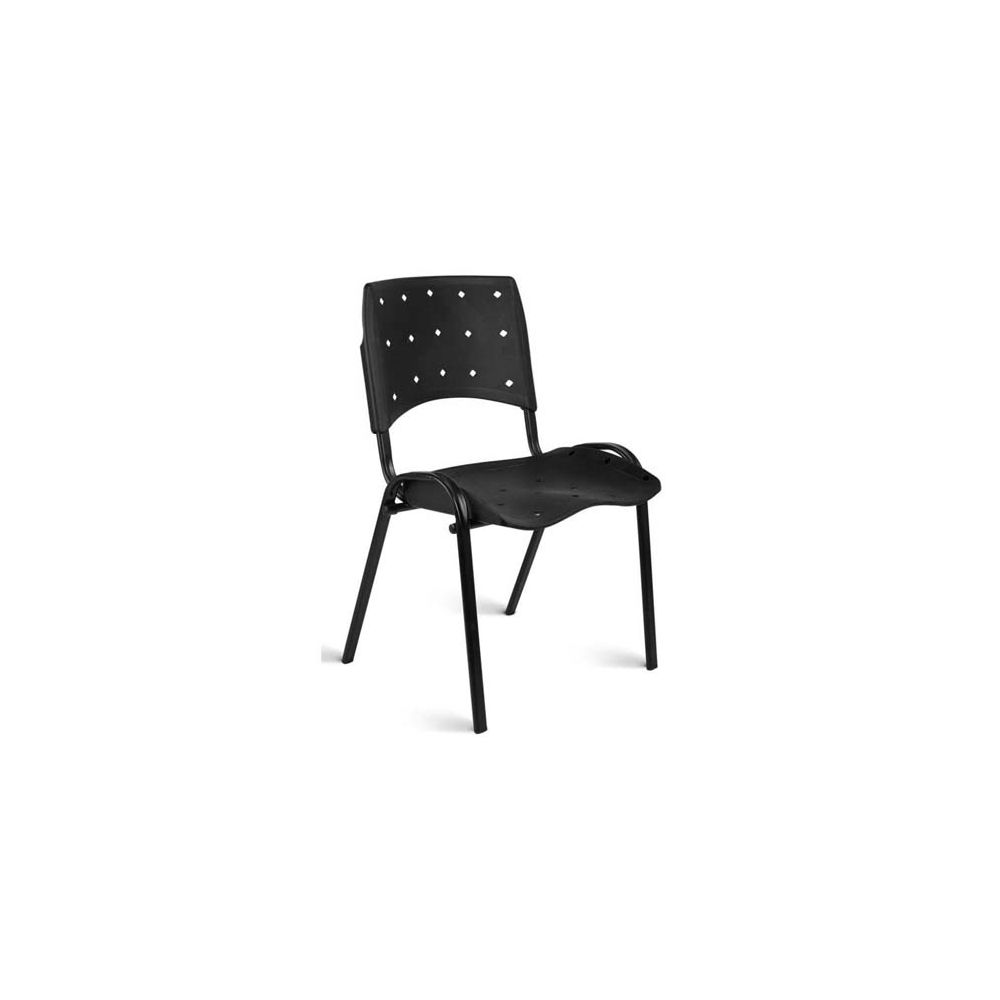 Cadeira Ergoplax Fixa Preto Secretária - Plaxmetal