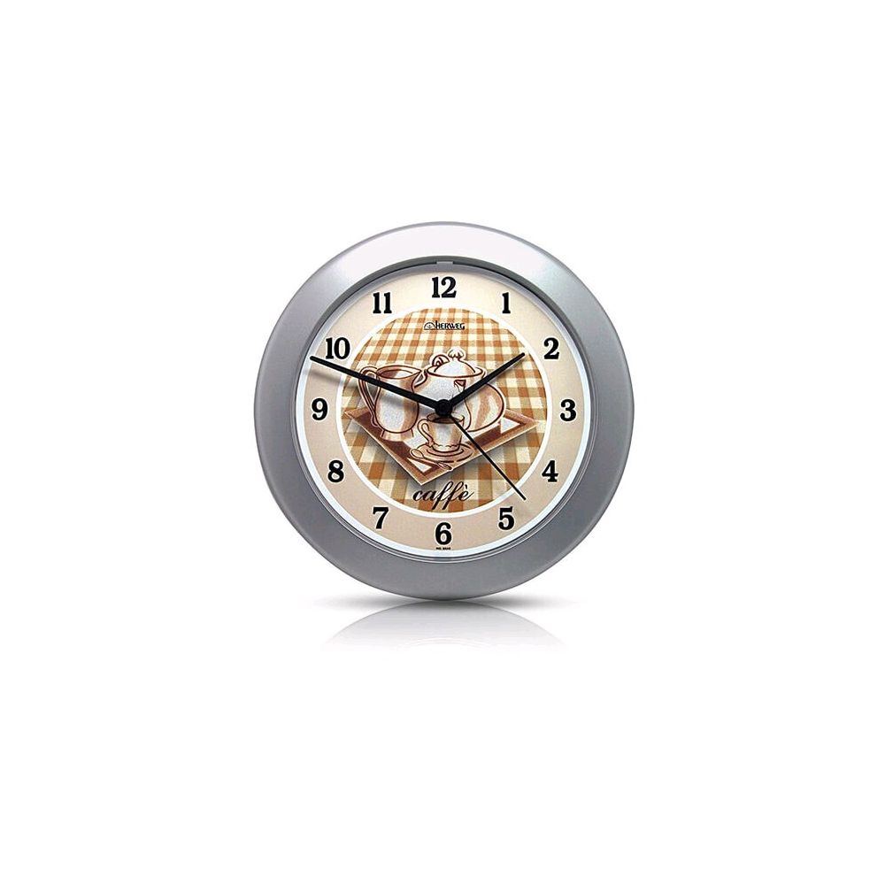 Relógio de Parede Quartz Prata Metálico - Herweg