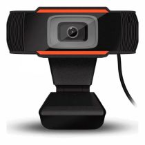Webcam Hd 720p c/ Microfone Preta Com Laranja