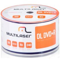 Mídia DVD+R Dual Layer 8.5GB 8x DV047 50Un - Multilaser