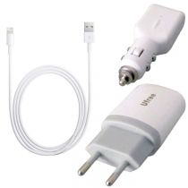 Carregador veicular/Parede 3 in 1 para iPhone 5 com cabo USB - EKA