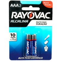 Pilha Alcalina Pack 2 AAA - Rayovac