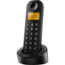 Telefone Sem Fio Philips Preto D1201B/BR com Identificador de Chamadas - Philips