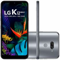 Smartphone K12 Max, 32GB, 13MP, Tela 6.26", Platinum, LM-X520BMW - LG