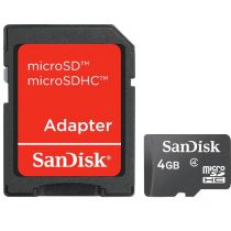 Cartão de Memória Micro SDHC 04GB Mod.SDSDQM-004G-B35A c/ Adaptador - Sandisk