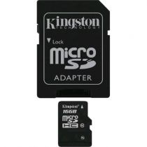 Cartão de Memória Micro SD 16GB Class 4 + Adaptador - Kingston 