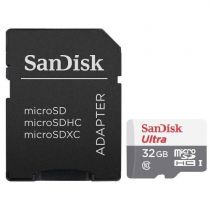 Cartão De Memória 32gb Microsdhc Uhs-I Ultra Classe 10 + Adaptador Sandisk (Sdsqunb-032g-Gn3ma)