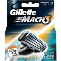 Carga Gillette Mach 3 regular para Barbear c/2 cartuchos - P&G