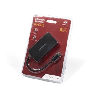 Hub USB-C 3.0 4 Portas HU-C310BK - C3Tech