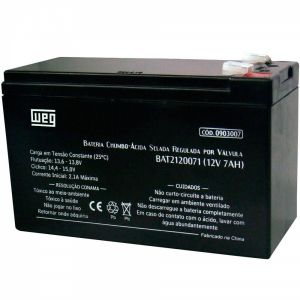 Bateria Selada VRLA 12V 7Ah BAT2120071E - WEG