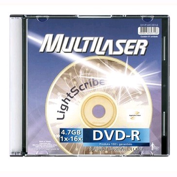 DVD-R Lightscribe OEM 4.7GB 16X - Multilaser - CARTUCHOS E TONERS