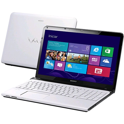Notebook Vaio Sony SVE15125CBW I3-31100M, 500GB HD, 4GB Memória