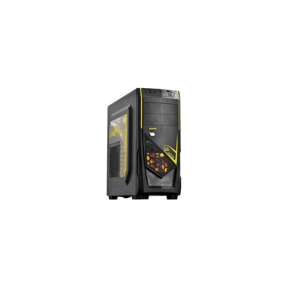 Gabinete Gamer Java Mid Tower Preto/Amarelo - PcYes