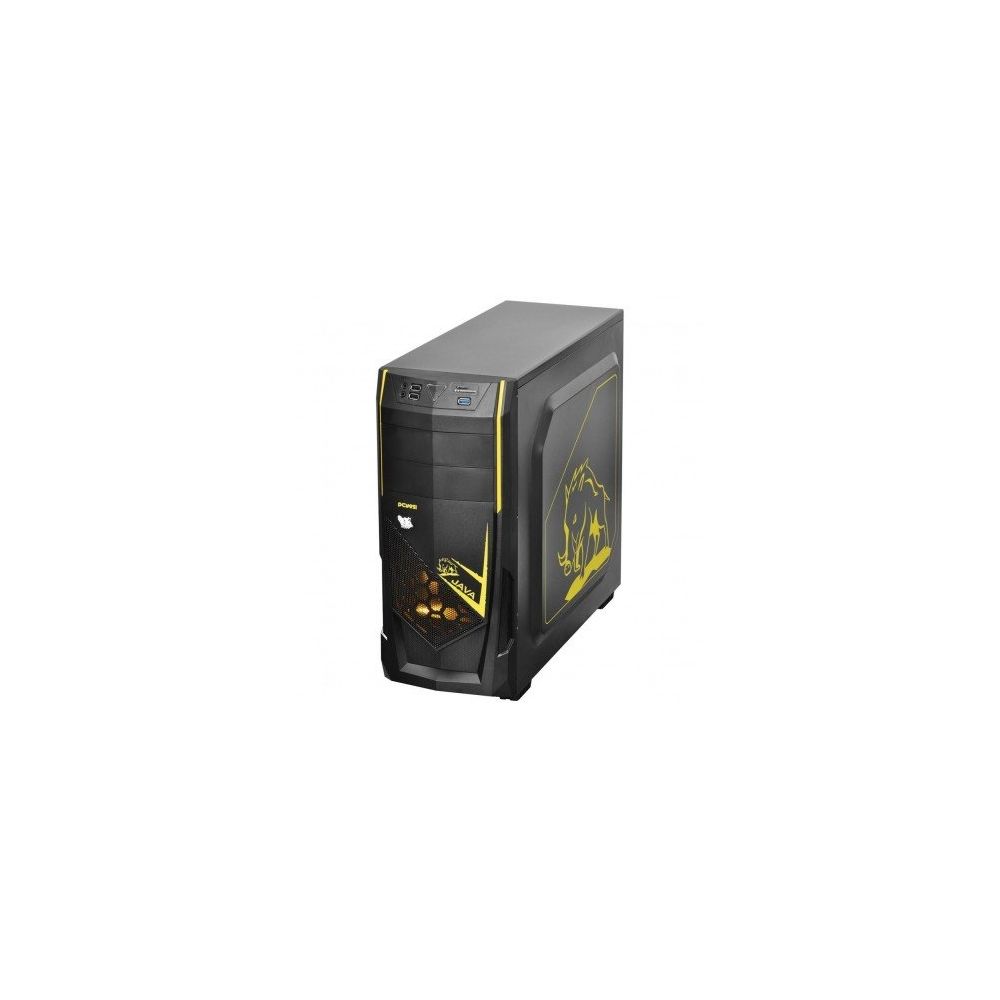 Gabinete Gamer Java Mid Tower Preto/Amarelo - PcYes