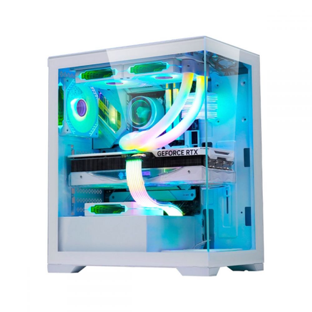 Gabinete Gamer Aquário Poseidon Branco S/Fan - K-mex