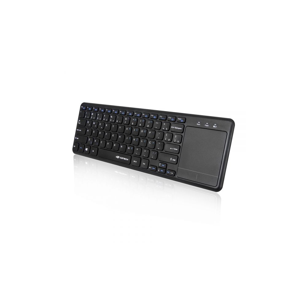 Teclado Sem Fio com Touchpad ABNT2 K-WT100BK Preto - C3Tech