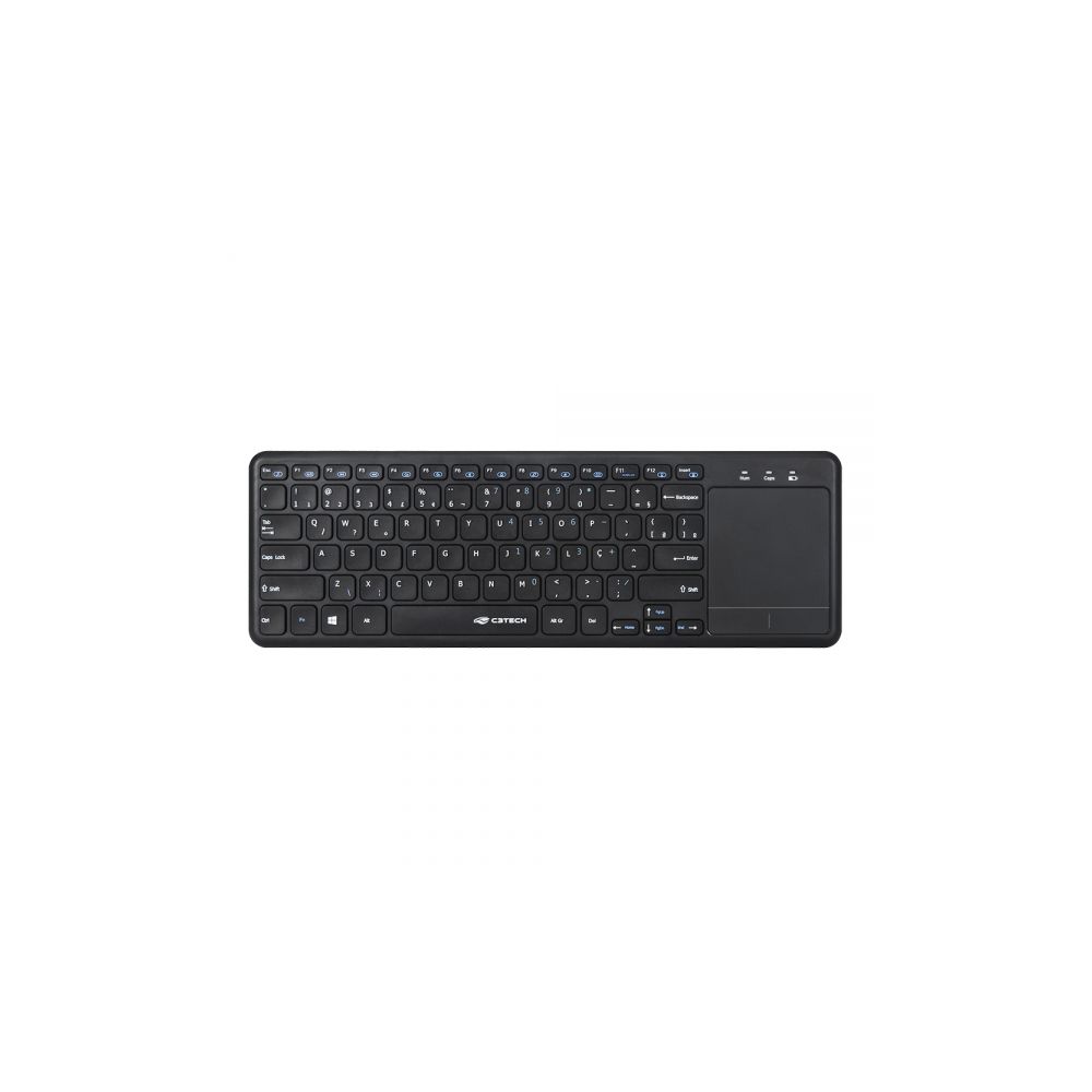 Teclado Sem Fio com Touchpad ABNT2 K-WT100BK Preto - C3Tech