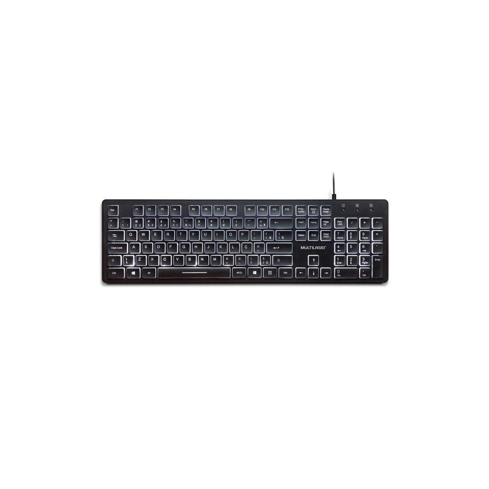 Teclado com Iluminação em LED Branco TC218 - Multilaser