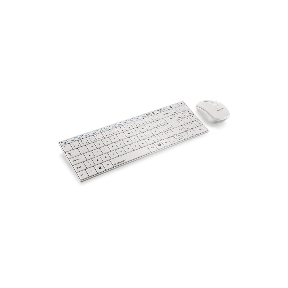 Kit Teclado e Mouse Sem Fio Slim Branco TC203 - Multilaser