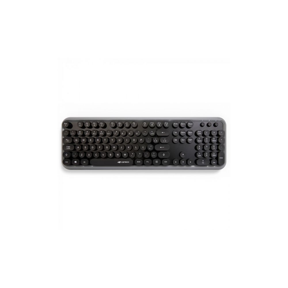 Kit Teclado + Mouse Wireless Preto W200BGY - C3Tech 