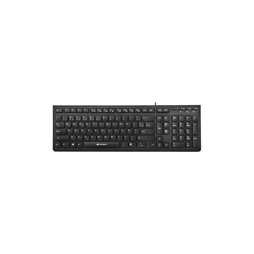 Teclado Multimídia KB-M60BK USB Preto ABNT2 - C3Tech 