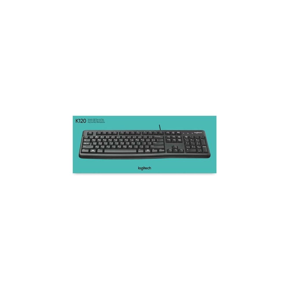 Teclado com Fio K120 Preto USB ABNT2 - Logitech 