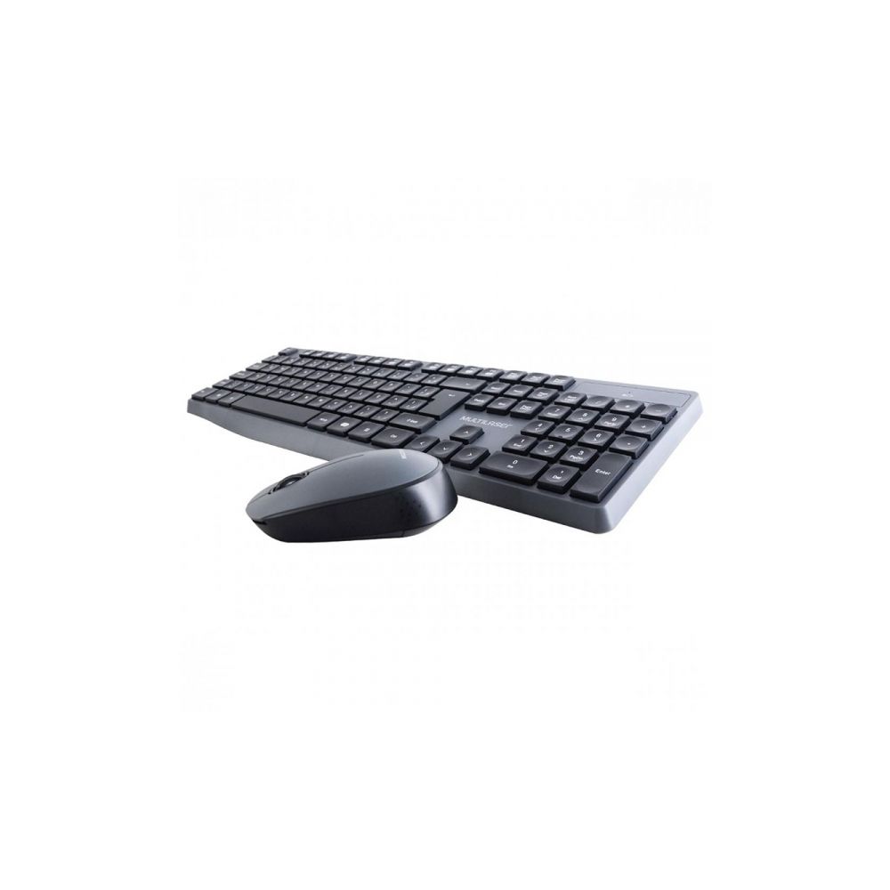 Teclado e Mouse Sem Fio Cinza e Preto TC245 - Multilaser