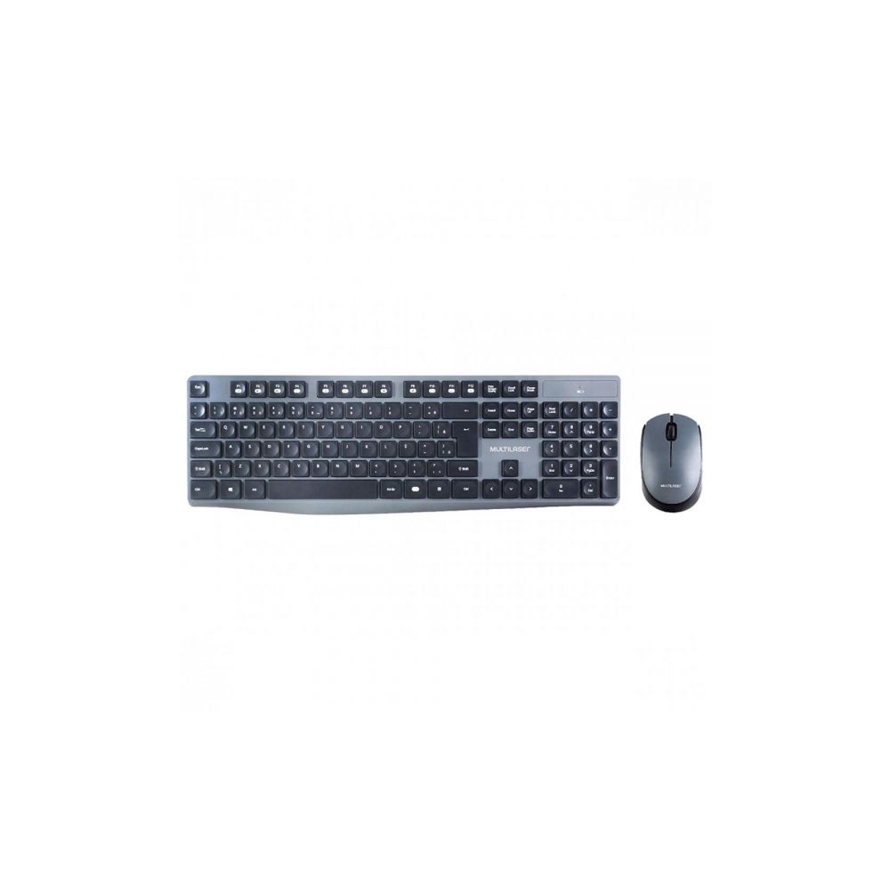 Teclado e Mouse Sem Fio Cinza e Preto TC245 - Multilaser