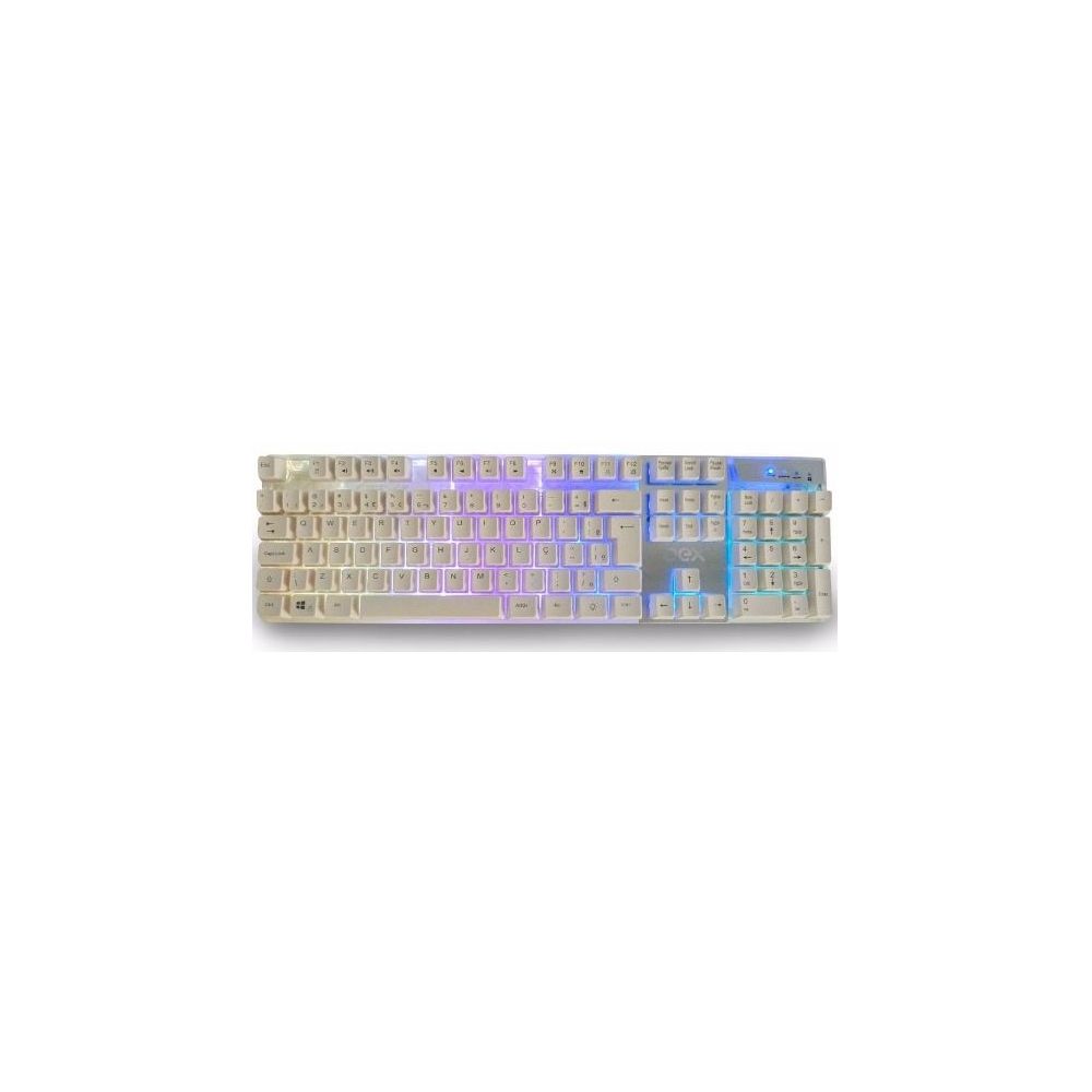 Teclado Prismatic Branco TC205 USB Com Led Gamer - OEX