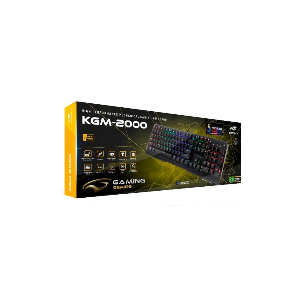 Teclado Gamer USB KGM-2000BK - C3tech 