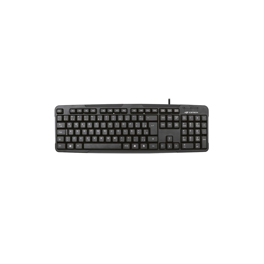 Teclado Padrão USB KB-12BK Preto - C3Tech