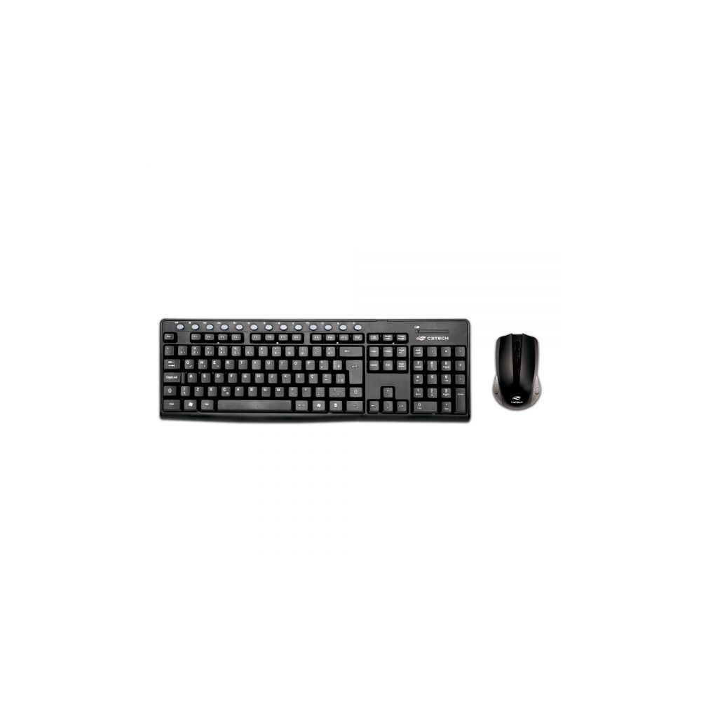 Kit Teclado e Mouse sem Fio K-W30 Preto - C3Tech