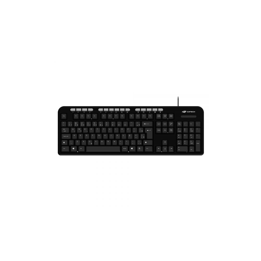 Kit Teclado e Mouse com Fio KT-100BK Preto - C3Tech